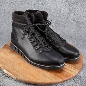 Cole Haan Men's ZeroGrand Hiker Boot Black Leather Style C30403 - Size 11.5
